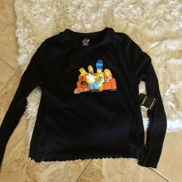 Forever 21 The Simpsons Thermal top  size 2x New - Picture 1 of 5